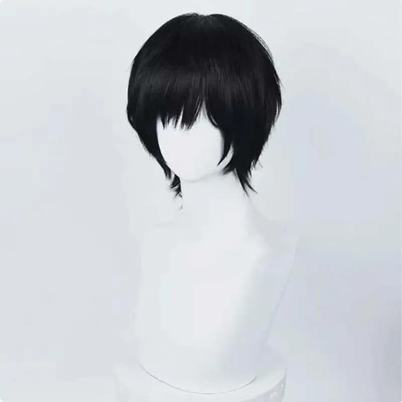 Anime tronçonneuse homme Yoshida Hirofumi Cosplay perruque courte noir résistant à la chaleur cheveu
