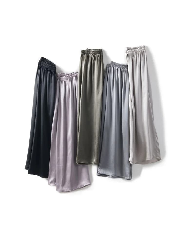 SuyaDeam – pantalon en soie Pure 100% pour femmes, taille élastique, jambes larges, longueur chevill