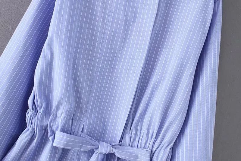 Kimono vintage à rayures pour femmes LS2773, chemisiers à smocks décontractés avec cordon de serrage