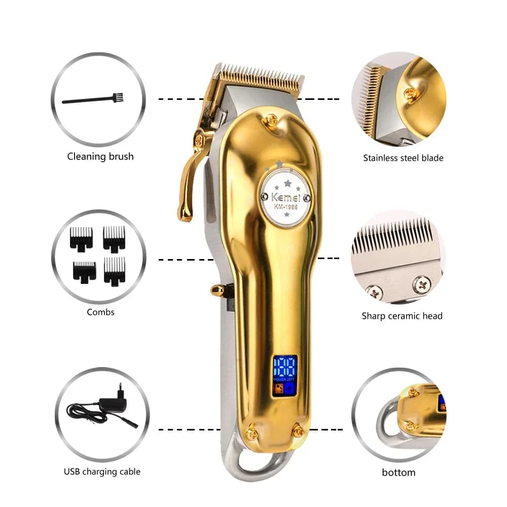 Kemei KM-1986 ou lame tondeuse à cheveux pour hommes tondeuse professionnelle tondeuse électrique ra