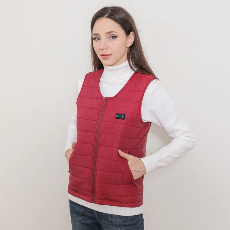 Nouveau hiver unisexe col en v 22 zones résistant à la chaleur gilet chaud personnes d'âge moyen et 