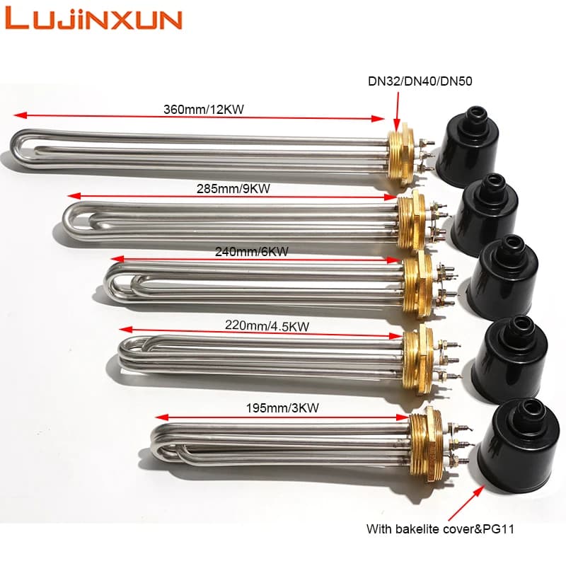 LUJINXUN-Chauffe-eau électrique à immersion, Booster tubulaire, 152 SUS304, 220V, 3KW, 4,5 KW, 6KW, 