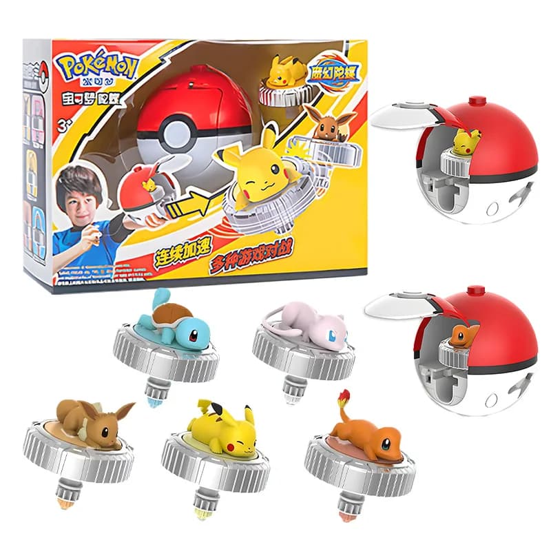 Pokemon toupie balle jouet figurine originale Pikachu Charmander écureuil Mew Eevee boîte gyroscope 