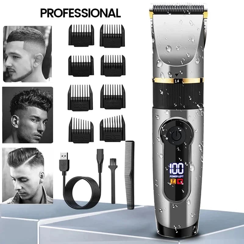 Tondeuse à cheveux électrique aste avec écran LED, tondeuse à cheveux professionnelle, machine de dé