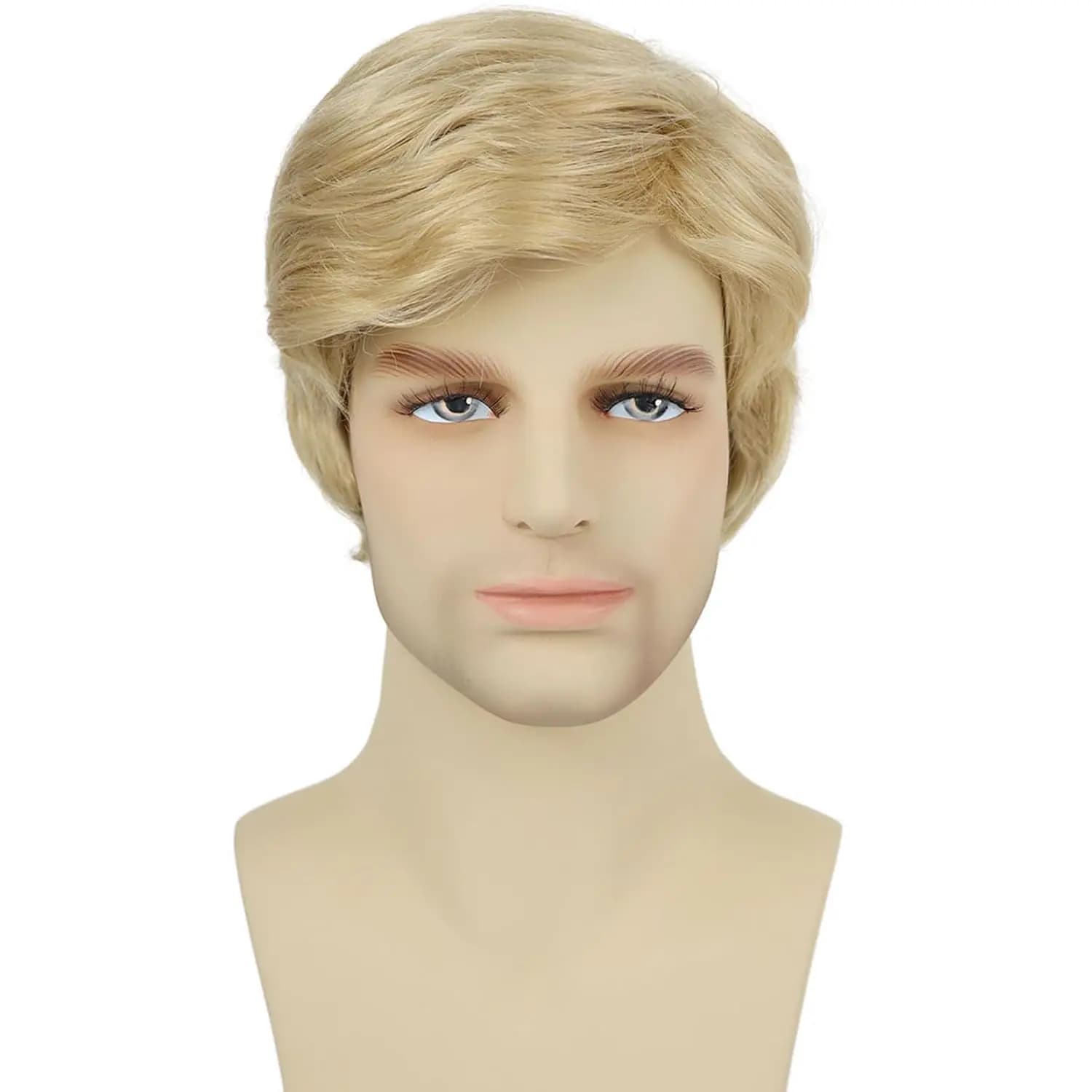 Costume Donald synthétique 3 pièces, cravate rouge, épingle de drapeau, compatible avec la perruque 