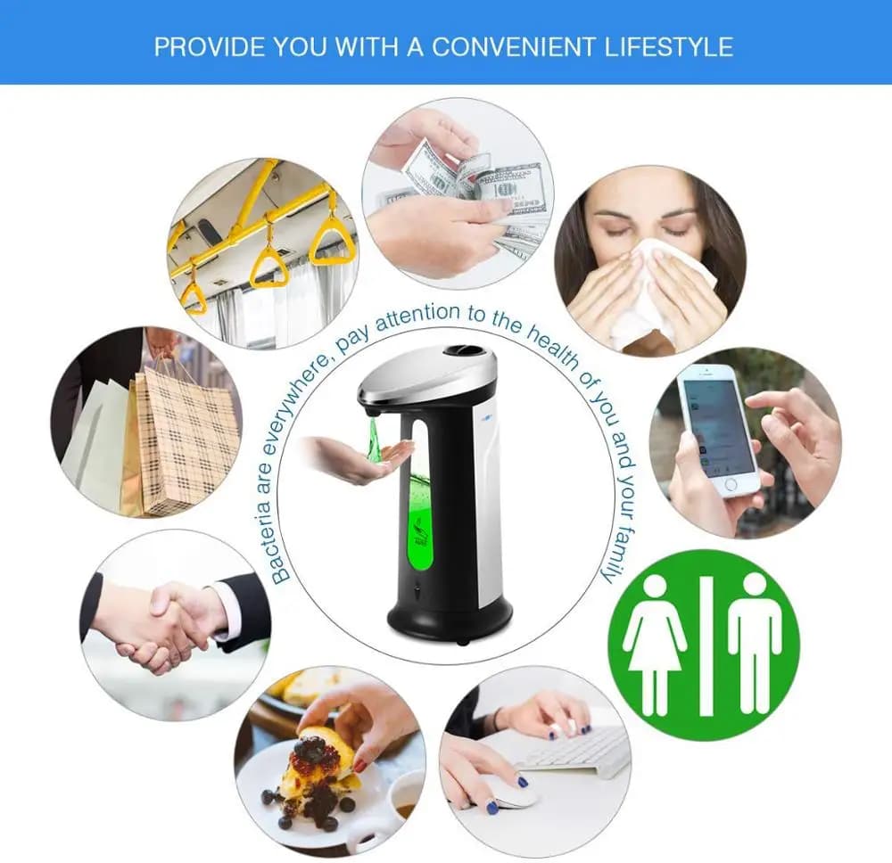 400ml Distributeurs De Savon Liquide Automatique ABS Intelligente Sans Contact Capteur À Induction L
