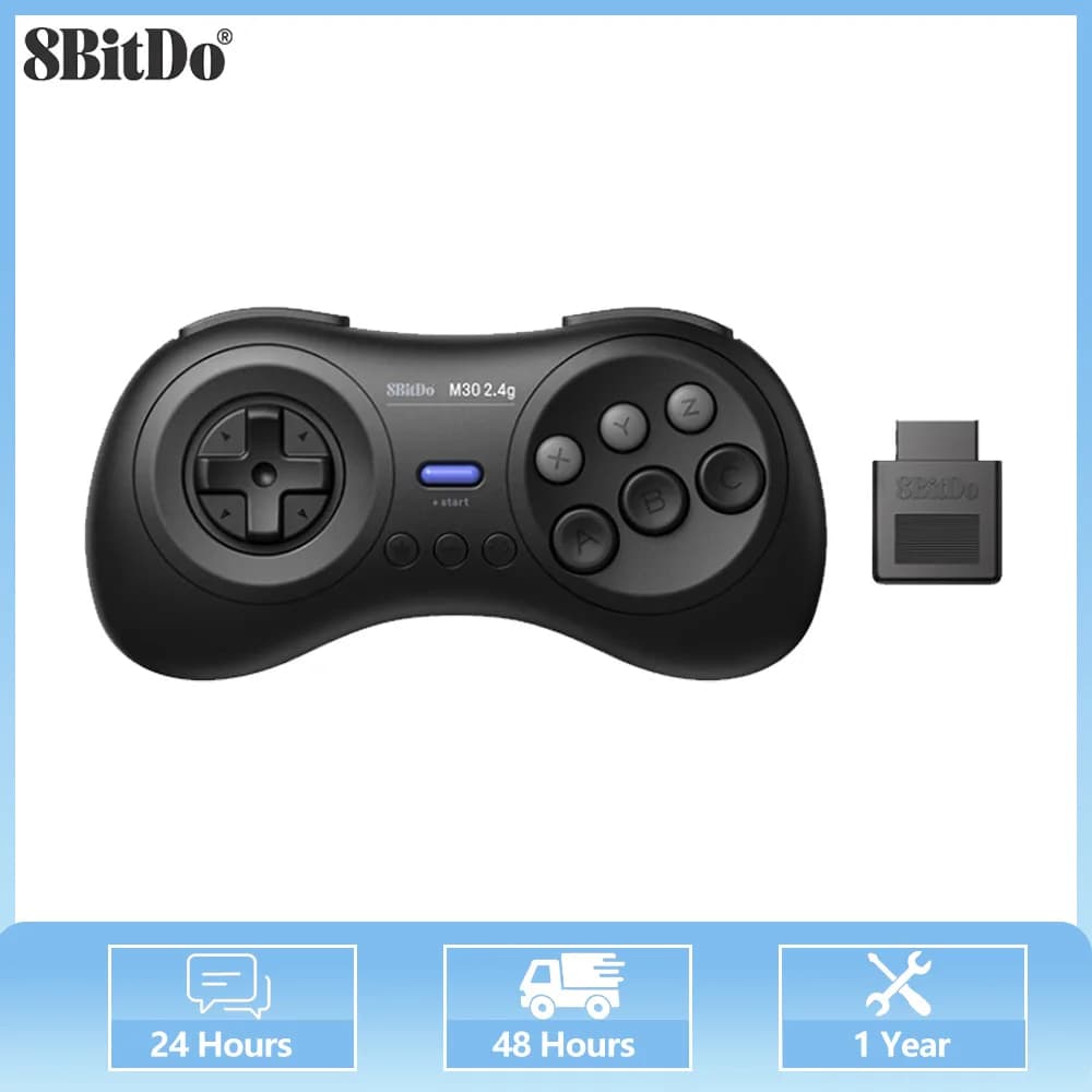 8BitDo-Prise en charge du contrôleur M30 2.4G, SEGA Genesis, Mega Drive, système analogique Mega Xen