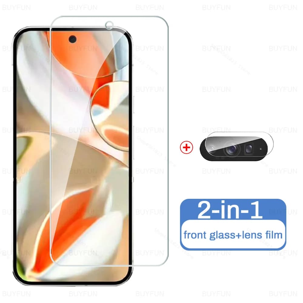 Protection d'écran et film de protection d'objectif 6-en-1 en verre trempé compatible avec les coque