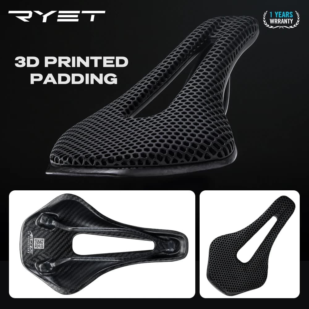 RYET 3D imprimé selle de vélo ultraléger en Fiber de carbone creux confortable respirant vtt gravier
