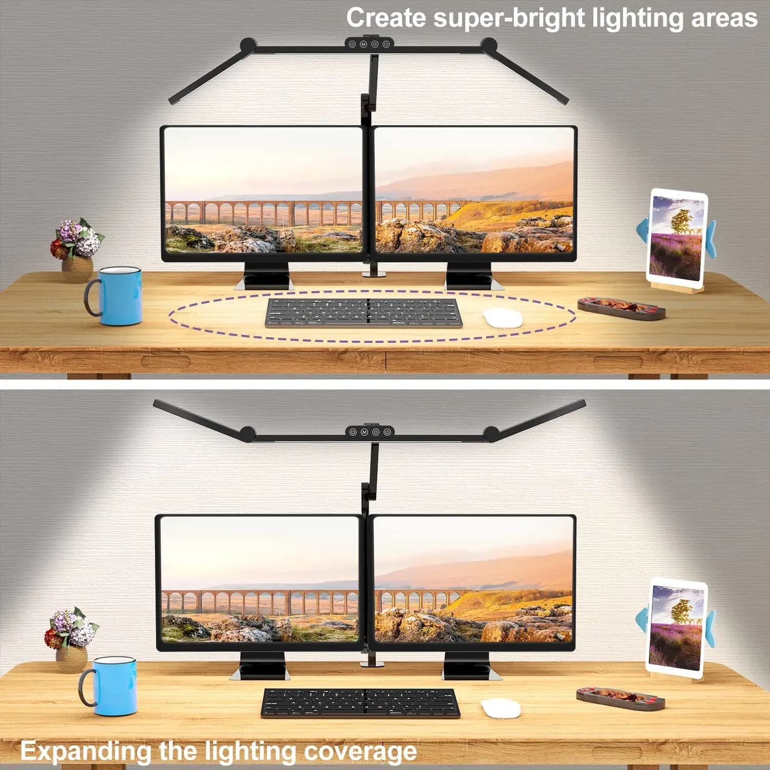 Lampe de bureau LED avec pince, lampe de bureau d'architecte pour le bureau à domicile avec éclairag