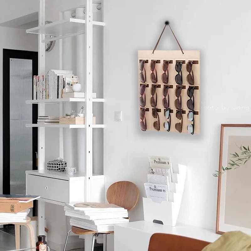 Organisateur de lunettes à 15 grilles, 1 pièce, sac de rangement mural suspendu, sac multifonctionne