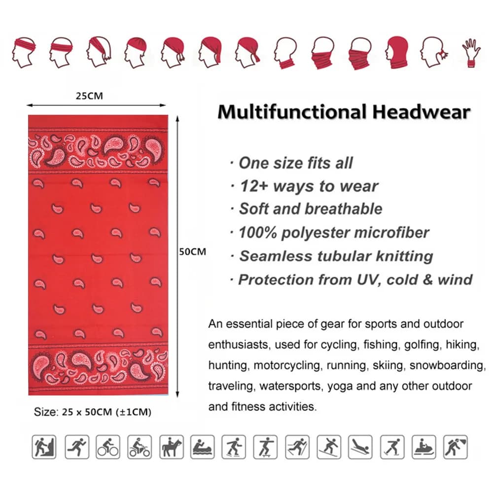 Bandanas College cachemire pour femmes, masque de protection solaire respirant, écharpe tubulaire, s