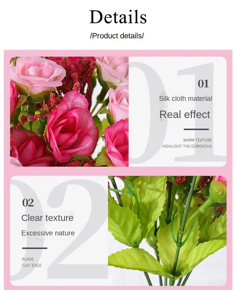 Bouquet de roses simulées, décoration de maison, petite Rose camélia, décoration de mariage, fleurs 