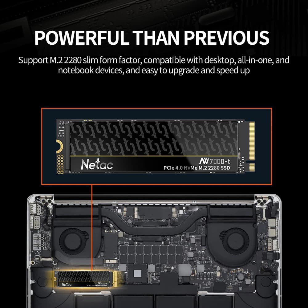 Netac 7400 mo/s SSD NVMe 4 to 2 to 1 to 512 go ssd M.2 2280 PCIE4.0x4 disque dur à semi-conducteurs 