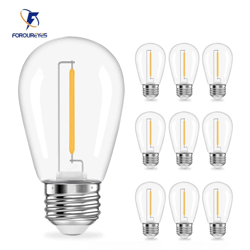 Ampoule boule COB à Filament variable S14, 5V 24V, 1W, blanc chaud, lampe LED E27 couverte sur PC, p