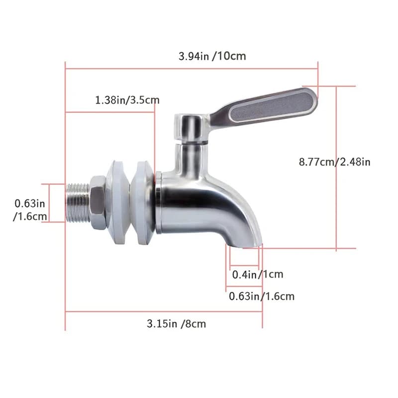 Remplacement de baril de vin en acier inoxydable 304, baril d'eau de jus de boisson, robinet de café