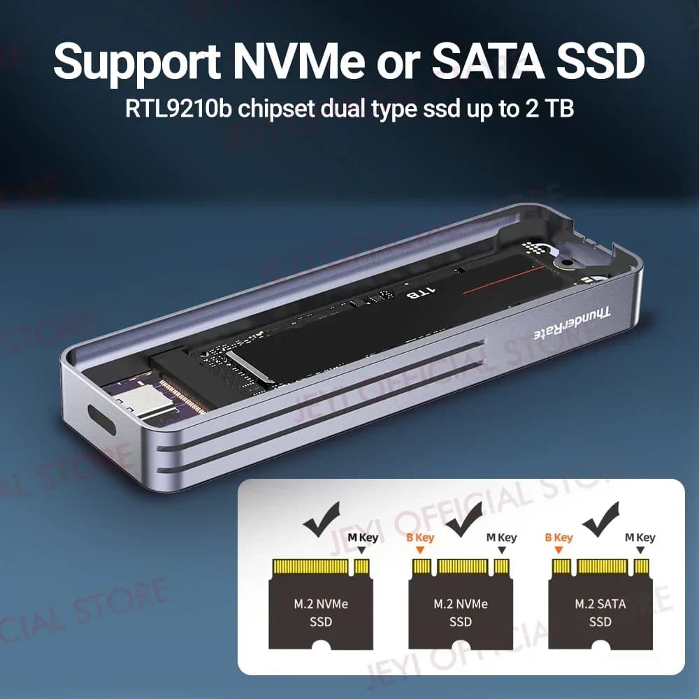 Boîtier JEYI Visual Smart M.2 NVMe NGFF SSD, prend en charge la Protection d'écriture 5s, réconnexio