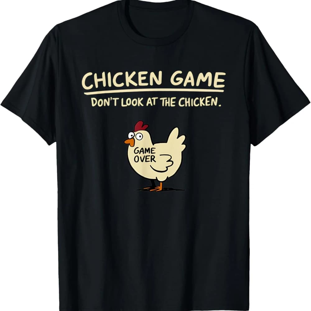 Jeu de poulet ne regarde pas le poulet motif imprimé T-Shirt hommes décontracté quotidien en plein a