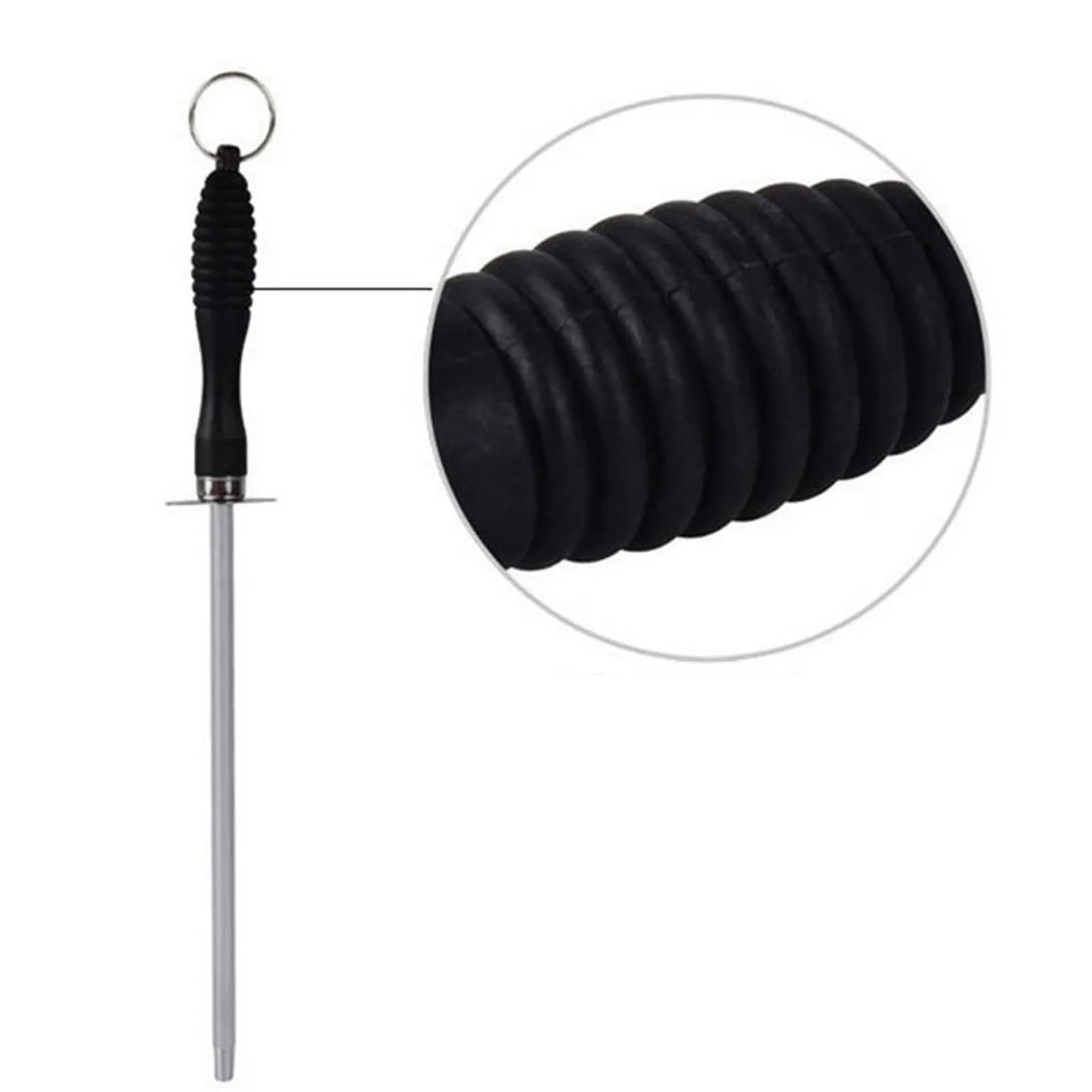 Tige d'affûtage de couteaux professionnelle en acier au carbone de 26cm, broyeur de couteaux Durable