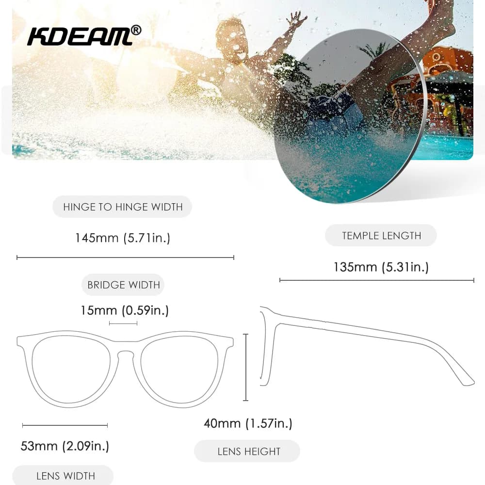 KDEAM-Lunettes de soleil vintage pour femmes, verres polarisés, design simple, lumière réfléchie fil