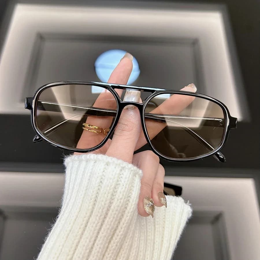 Lunettes de soleil carrées rétro classiques pour hommes et femmes, lunettes de soleil miroir vintage