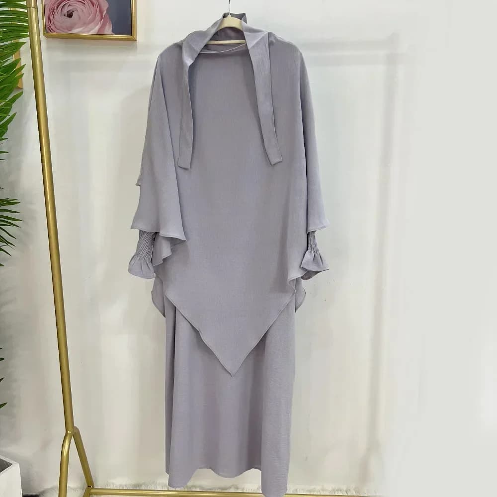 Ensemble 2 pièces Abaya et tiens imar pour femmes, Jilbab, Ramadan, Robe longue, Hijab, Vêtements de