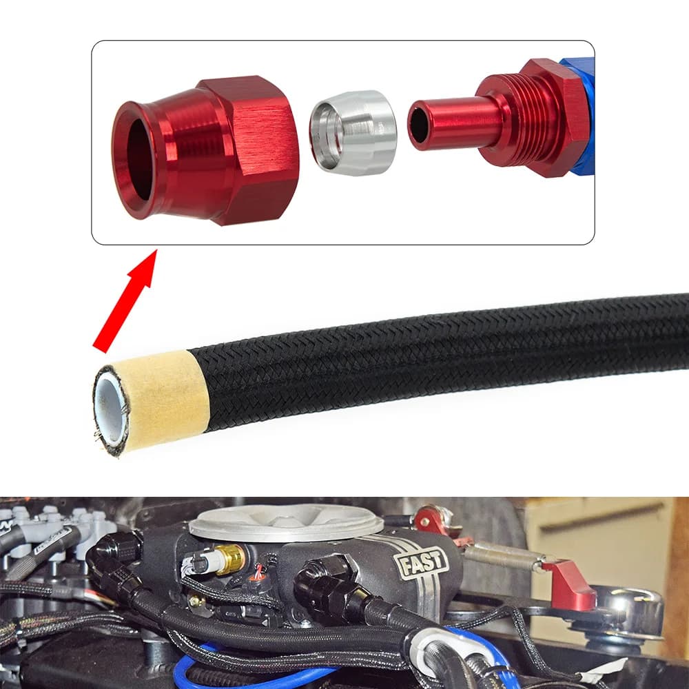 Tuyau d'huile et de carburant en PTFE, 10/20 pieds, 3m/6m, AN6 AN8 AN10, NYLON tressé à l'intérieur 