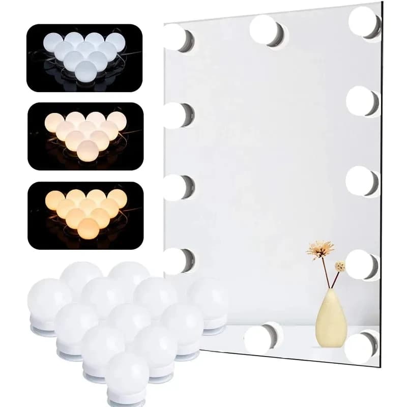 Miroir de maquillage ampoule LED lumières de vanité USB 12V salle de bain coiffeuse éclairage Dimmab