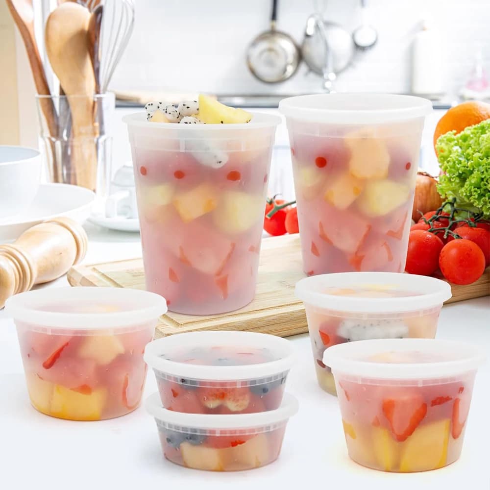 Conteneurs Deli avec couvercles, conteneurs de stockage des aliments avec couvercles, coffre-fort po