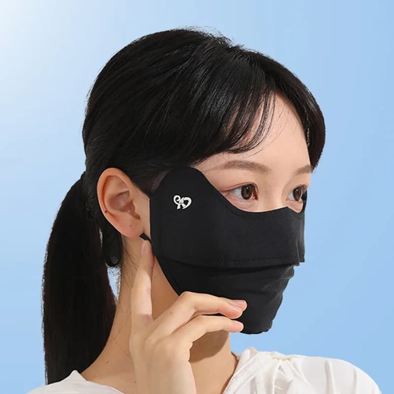 Écharpe de Protection solaire pour le visage, masque fin en soie glacée, voile de couverture d'été, 