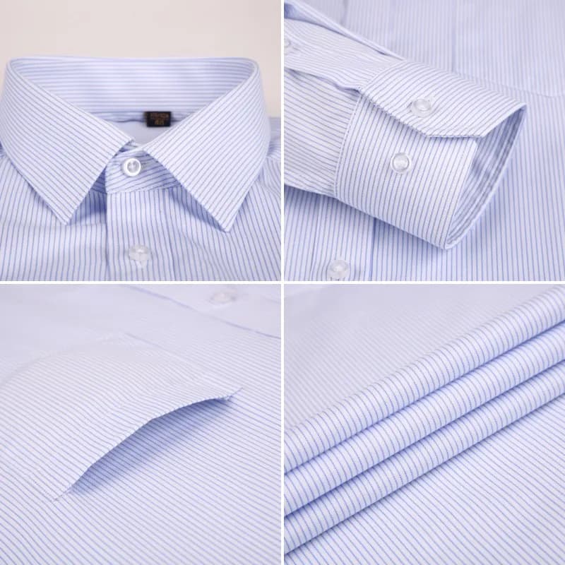 Haute qualité 100% coton hommes robe à manches longues chemise nouveau solide mâle grande taille cou