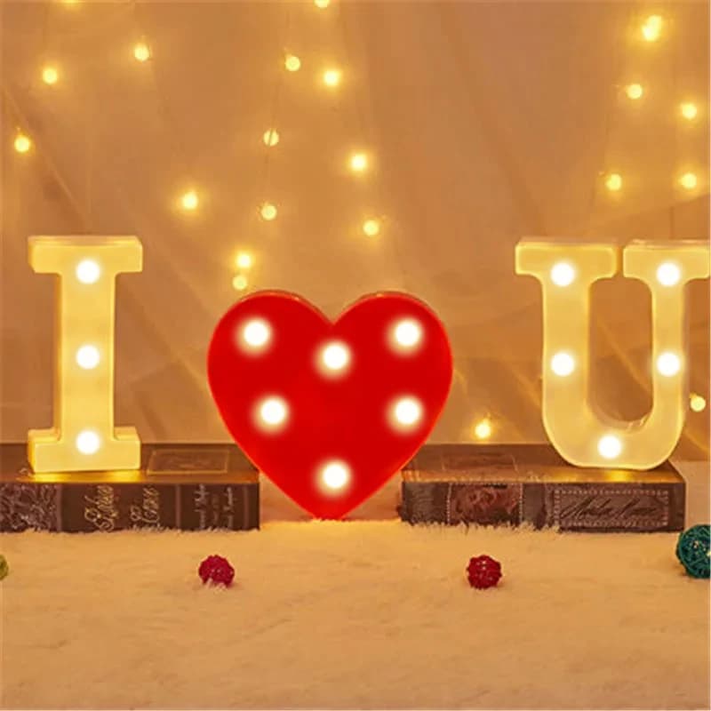 Veilleuse LED avec Lettres de l'Alphabet de 16cm, Luminaire Décoratif d'Nik, Idéal pour un Mariage, 