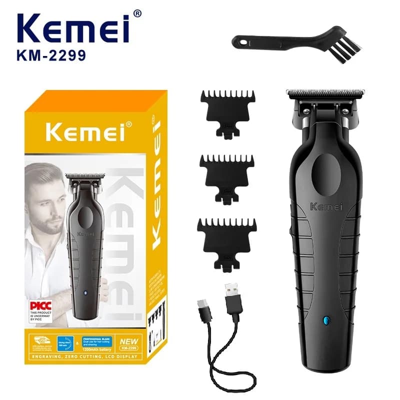 Kemei hommes tondeuse à cheveux sans fil USB Rechargeable zéro écart tondeuse électrique tondeuse à 