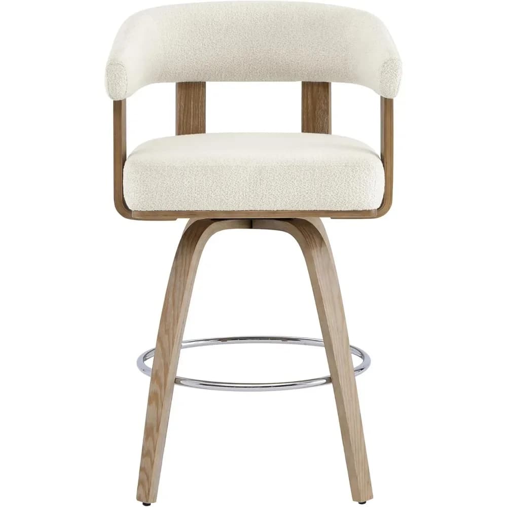 Ensemble de 2 tabourets de bar pivotants à hauteur de comptoir, tabourets de bar rembourrés avec dos