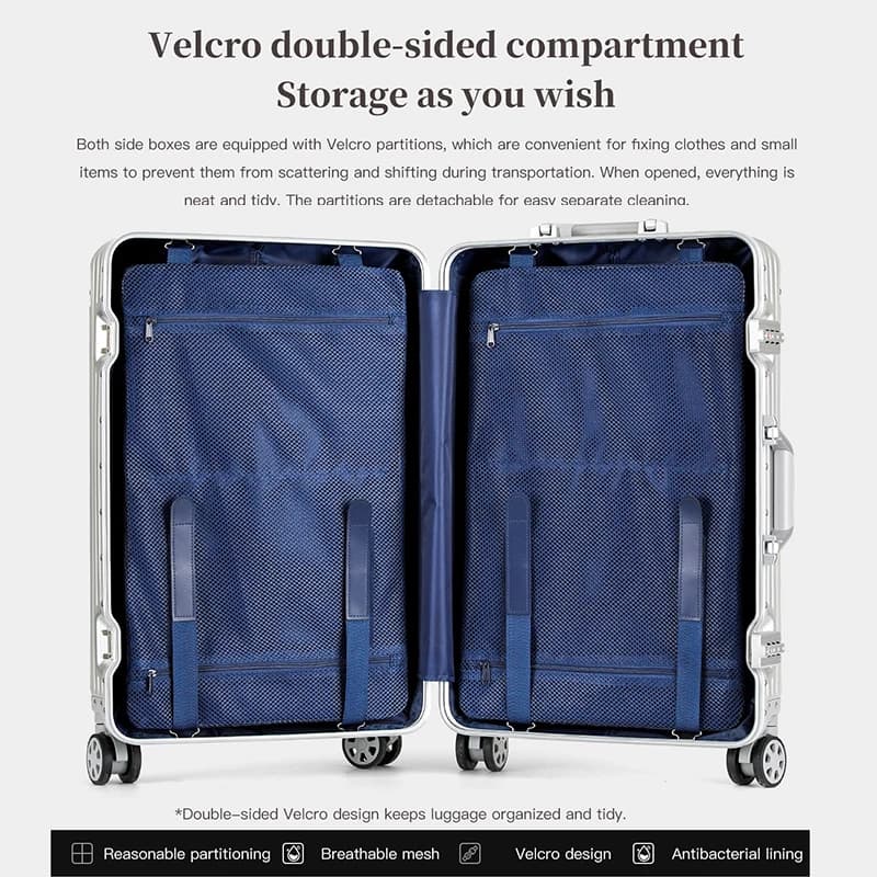 Valise télescopique en alliage d'aluminium et de magnésium, bagage de 24 pouces, valise de voyage d'