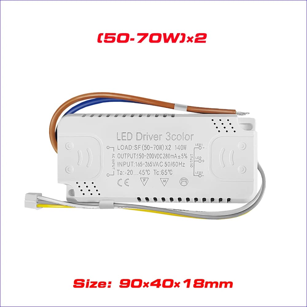 Adaptateur de pilote LED pour alimentation AC 165-265V, 3 couleurs, 40-60W × 2 60-80 × 2, KampmA, un