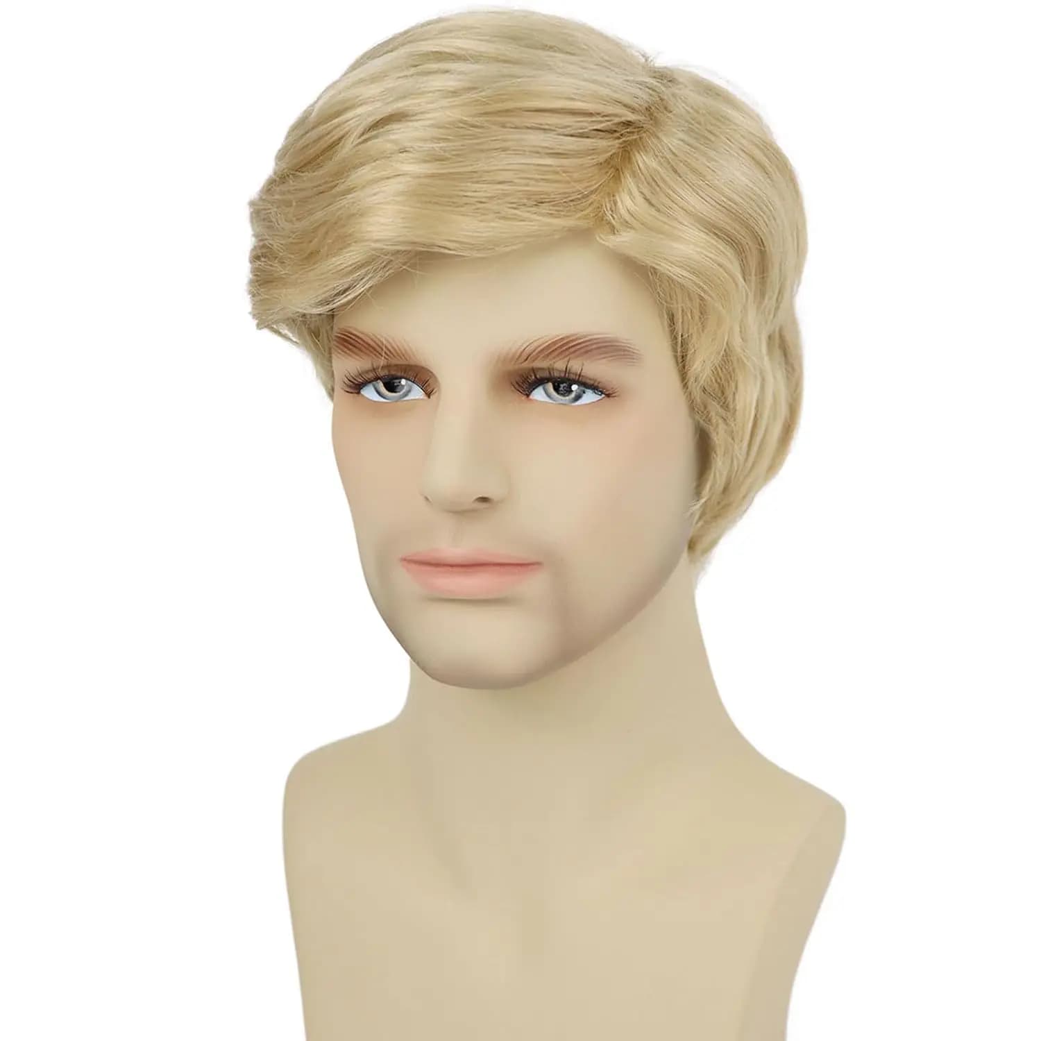 Costume Donald synthétique 3 pièces, cravate rouge, épingle de drapeau, compatible avec la perruque 