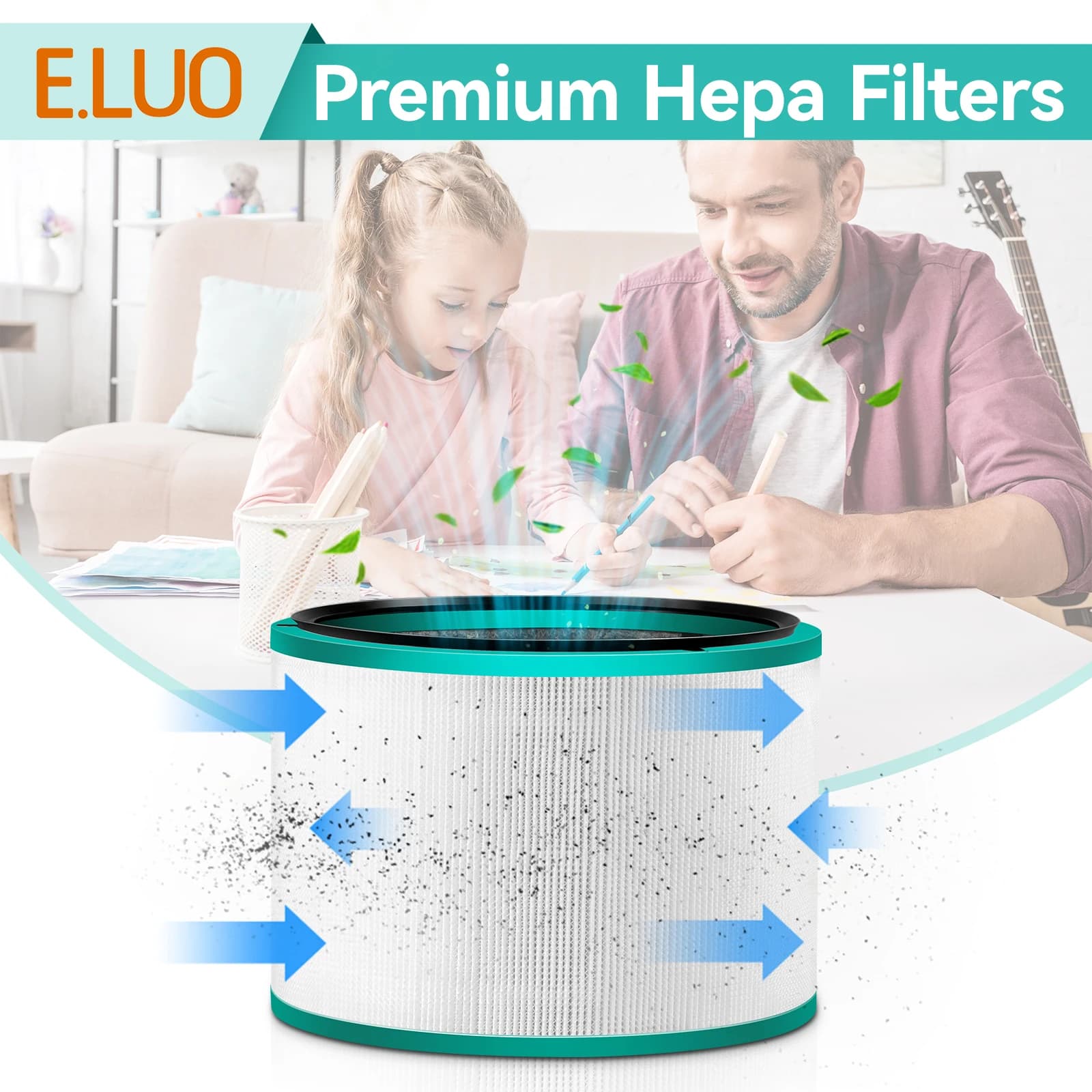 Lot de 2 filtres HEPA HP01 HP02 compatibles avec les purificateurs de bureau Dyson HP01 HP02 DP01 DP