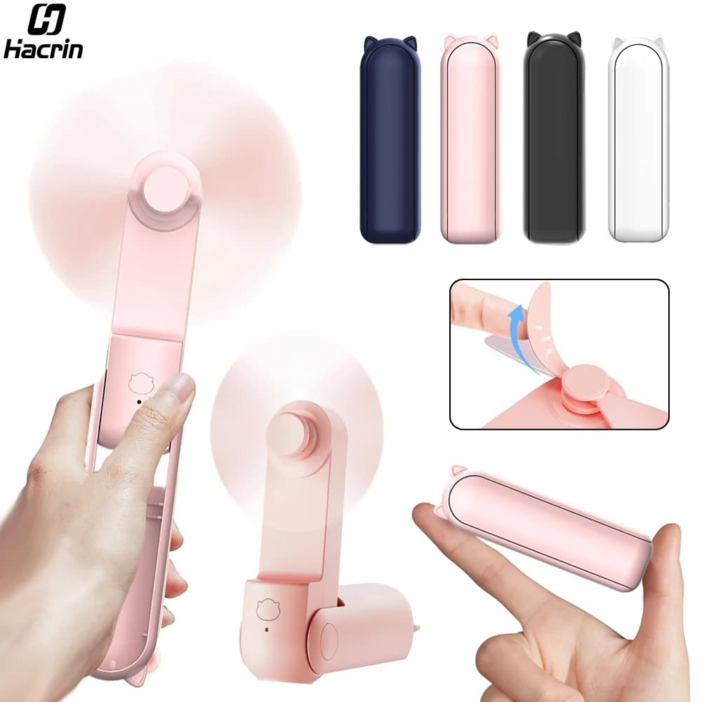 Mini ventilateur de poche portable, 2000mAh, aste par USB, pliable, pour l'extérieur