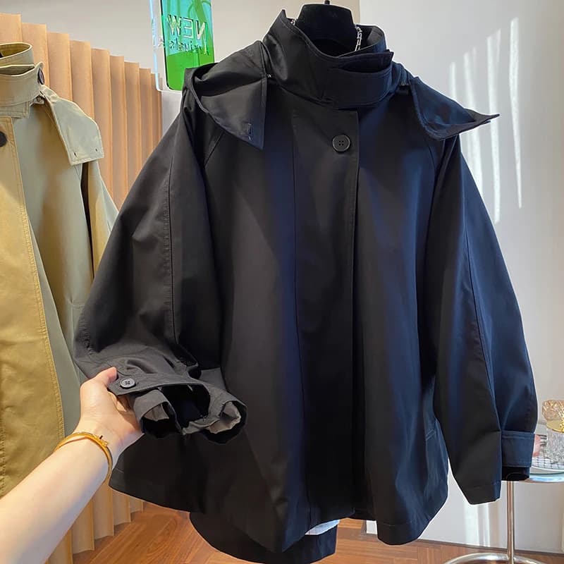 Coupe-vent de travail à capuche pour femme, streetwear tendance, vêtements d'automne, manteau de fêt