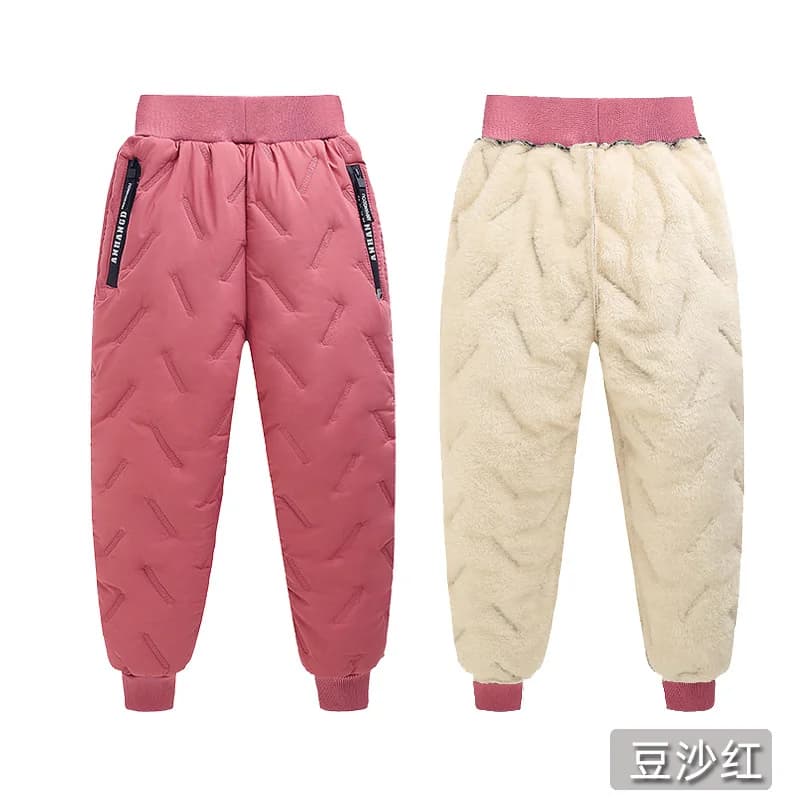 Pantalons rembourrés d'hiver pour enfants, épais et chauds en velours, pantalons longs en laine d'ag