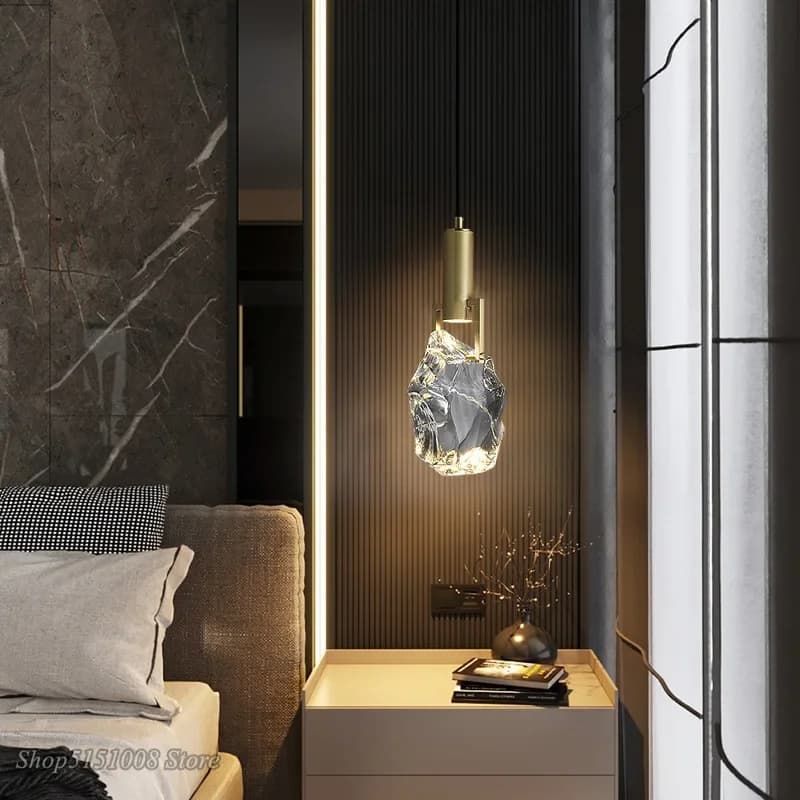 Lampe Led suspendue en cristal au design nordique de luxe, Luminaire décoratif d'intérieur, idéal po
