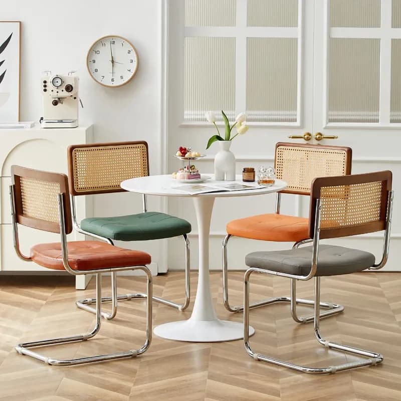Chaises de salle à manger modernes du milieu du siècle avec cadre en métal, chaise de loisirs de plu
