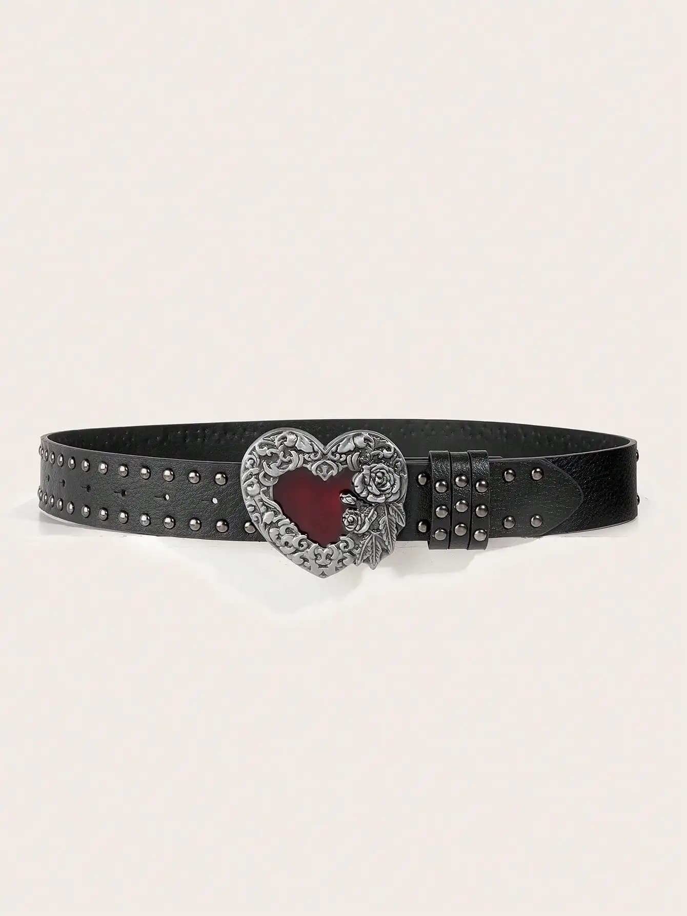 Ceinture en cuir en forme de cœur, gouttelette d'huile essentielle de Rose, décoration de rivets, st