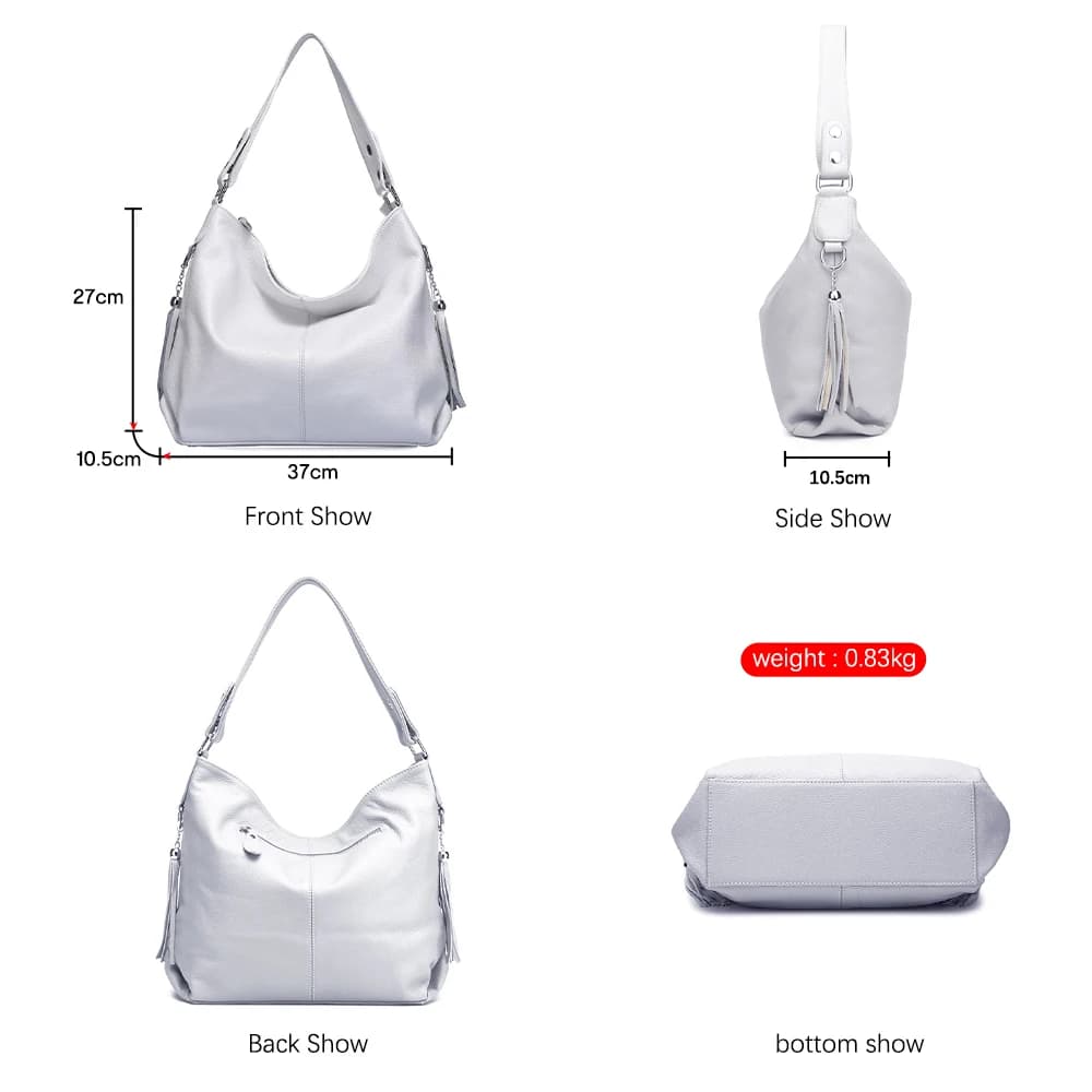 Sac à main Zency Fashion en cuir véritable pour femme, rose taro, kaki, rouge, sac hobo, sac bandoul