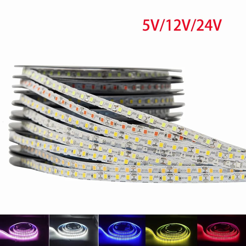Bande lumineuse Led SMD2835, 5V, 12V, 6mm, 120 diodes/m, pour bricolage, signe néon, barre de Tube e