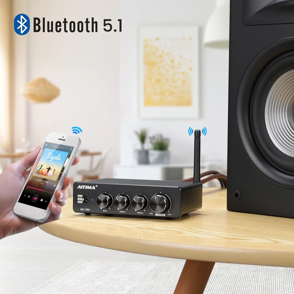 Amplificateur de puissance Bluetooth AIYIMA A01 PRO TPA3116D2, amplificateur audio HIFI 100W stéréo 