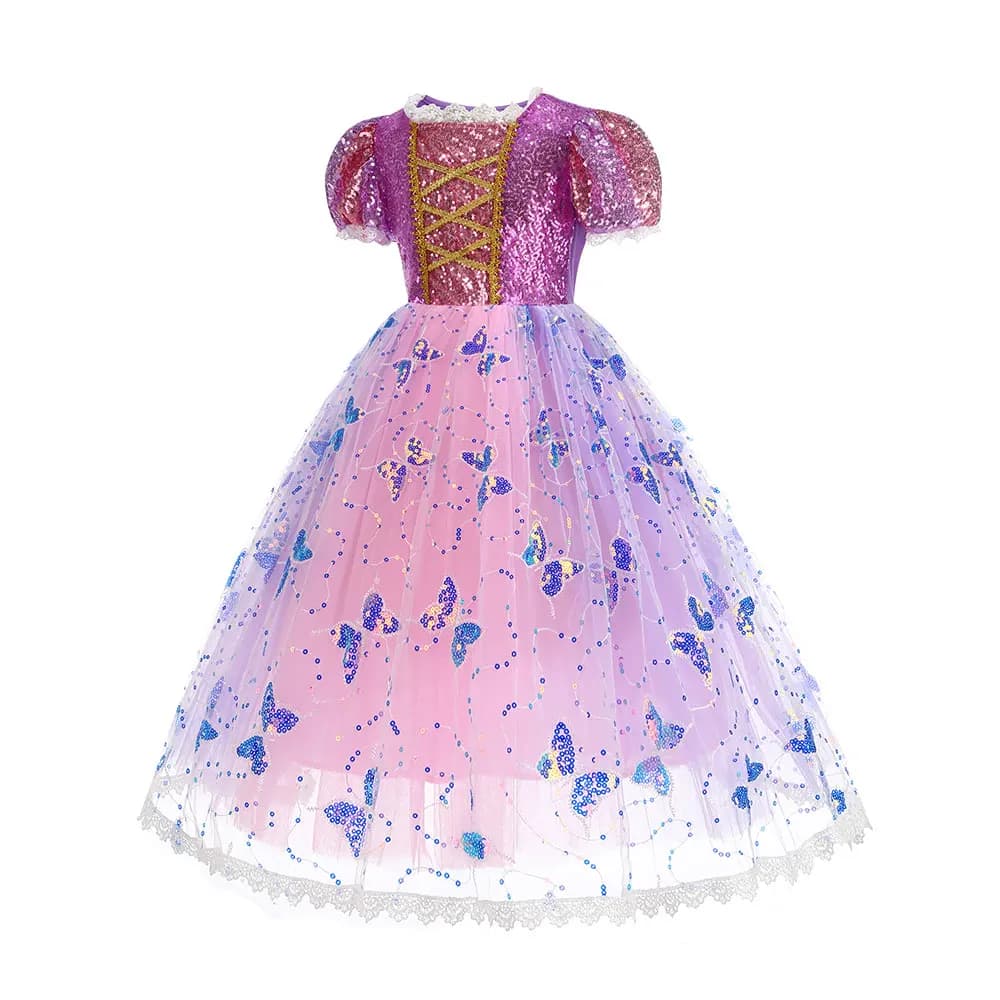 Robe de princesse Rapunzel lumineuse 2026 pour fille, robe de bal LED, robe de Noël lumineuse, robe 