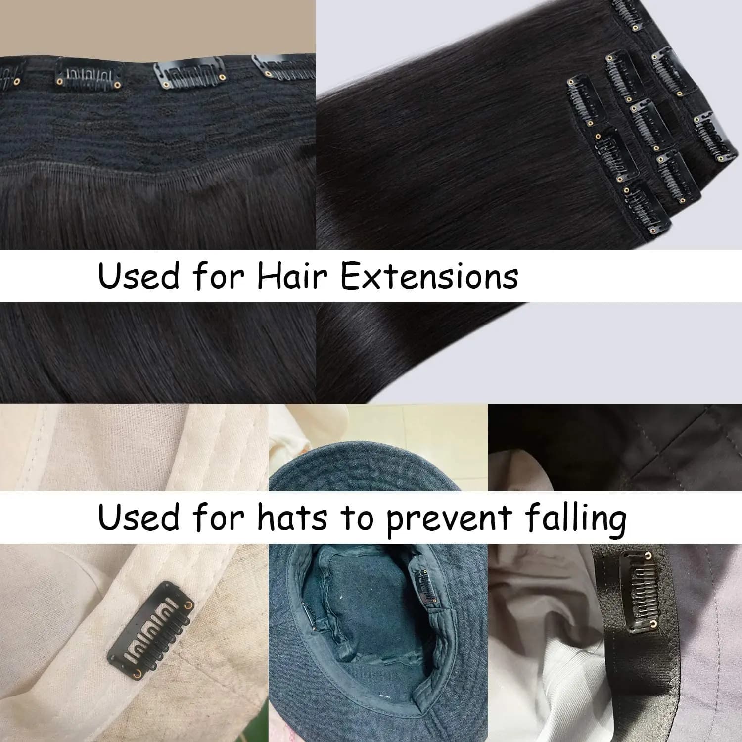 Clips d'extension de cheveux en forme de U à 6 dents, 20 à 200 pièces, pour sécuriser la perruque av