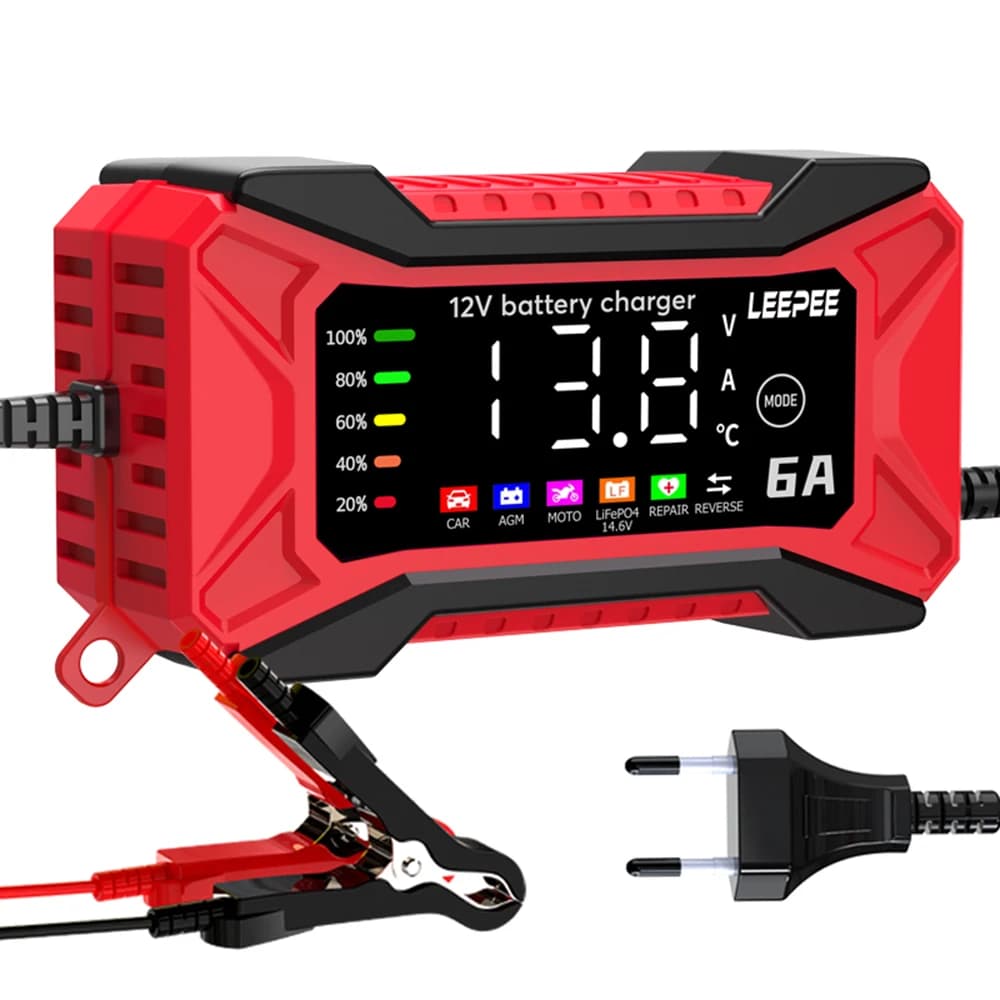 Chargeur de batterie de voiture au lithium de fer intelligent avec écran LCD numérique, réparation d